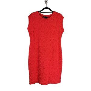 Sharagano Textured Sleeveless Knee Length Dress Bright Red size 14